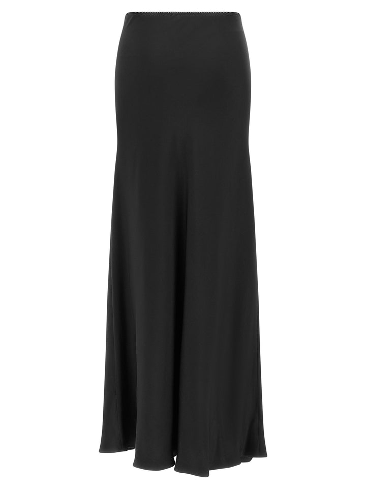 Fabiana Filippi Shiny Satin Enver Skirt Gonne - Nero | dadbec888b4849f6b60bb07d6fa8738f32ac779d