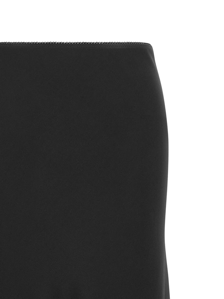 Fabiana Filippi Shiny Satin Enver Skirt Gonne - Nero | 5353c01bc666b8bbcc09c66e23db4686bb4cdb27