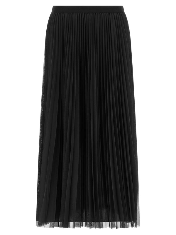 Tulle Pleated Skirt Gonne Blu