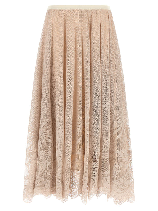 Jacquard Lace Skirt Gonne Rosa