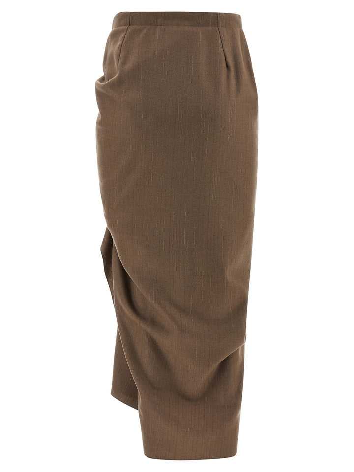 Fabiana Filippi Pinstripe Skirt Gonne - Beige | e73eec4c1d0744b28a68078cd6695a33ebfaa5f5