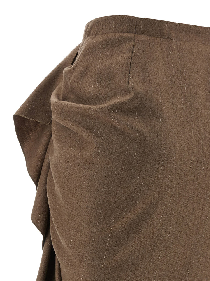 Fabiana Filippi Pinstripe Skirt Gonne - Beige | 35942a741156a3f4b2ec803f1a5ba4764e28ba82