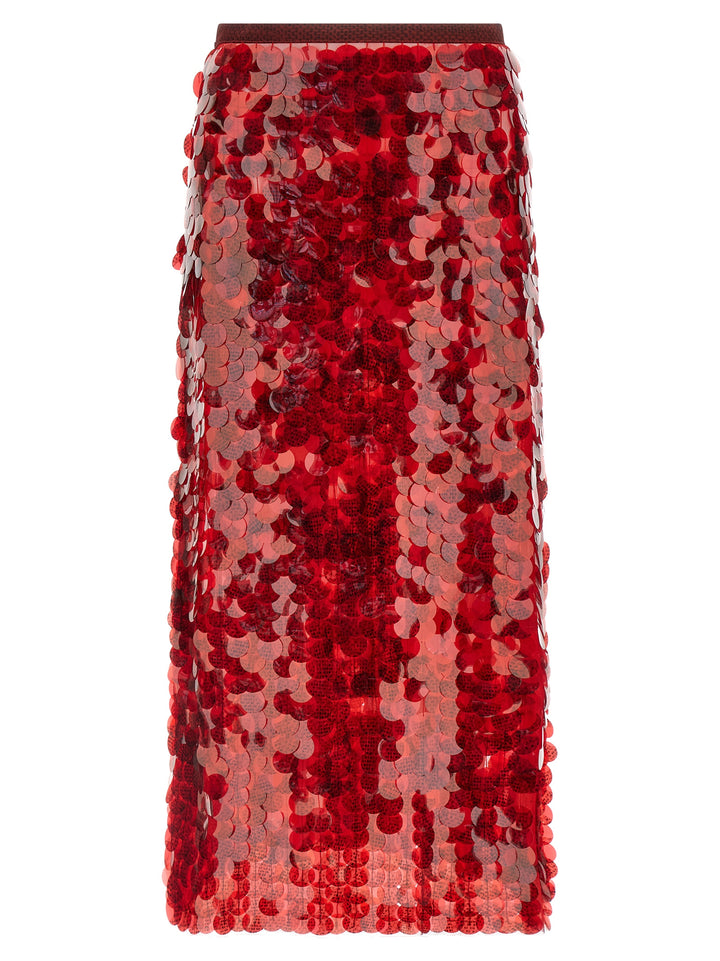Fabiana Filippi Sequin Skirt Gonne - Rosso | c7545f2307198244b4820ba44119e2efe68336ef