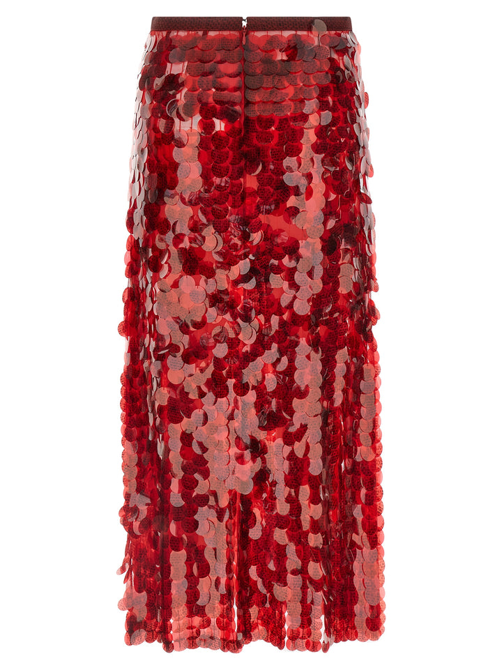 Fabiana Filippi Sequin Skirt Gonne - Rosso | 8c66ce2673680d3304e62a056c2fb37970dbbd52