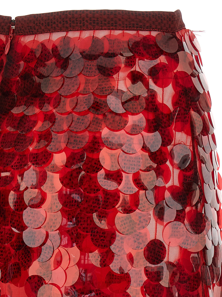 Fabiana Filippi Sequin Skirt Gonne - Rosso | a82452b66a0f13bf0570f220d0f2d5a14cb274ac