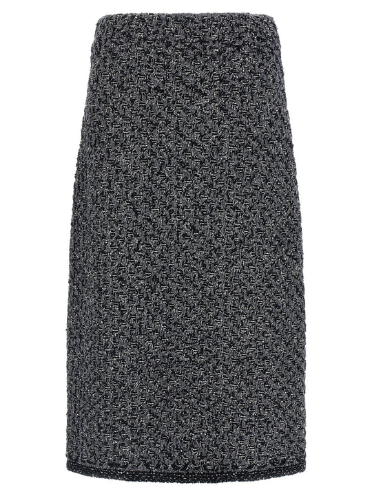 Tweed Skirt Gonne Blu