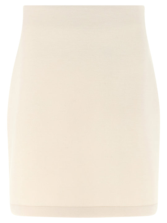 Cashmere Scuba Skirt Gonne Beige
