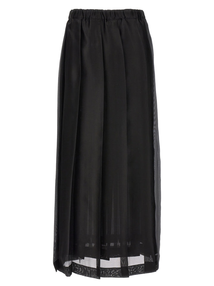 Long Pleated Skirt Gonne Nero