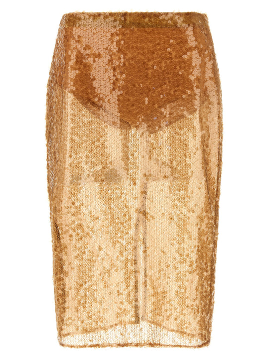 Sequin Skirt Gonne Beige