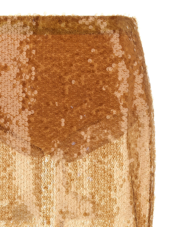 Elisabetta Franchi Sequin Skirt Gonne - Beige | e63f28ff28409a0599eba81d1049687620afff98