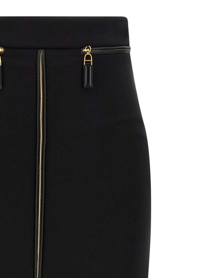 Elisabetta Franchi Zip Skirt Gonne - Nero | 5055815aae61d4762715f6b551551a89bb93fe04