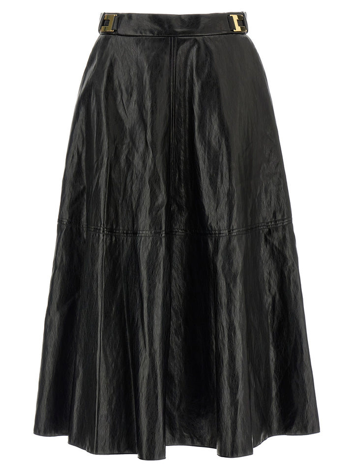 Elisabetta Franchi Craquelé Skirt Gonne - Nero | 06dea302d052c1c972934cbdea04303994020307