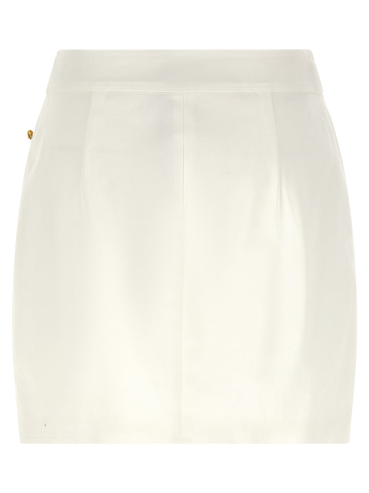 Elisabetta Franchi Jewel Button Skirt Gonne - Bianco | 5f4901523d39b0667f287c5c2df2af13810630e9