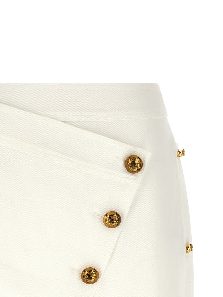 Elisabetta Franchi Jewel Button Skirt Gonne - Bianco | a7cfead1f5955db9f4bd174a133e8e5756b3dd26
