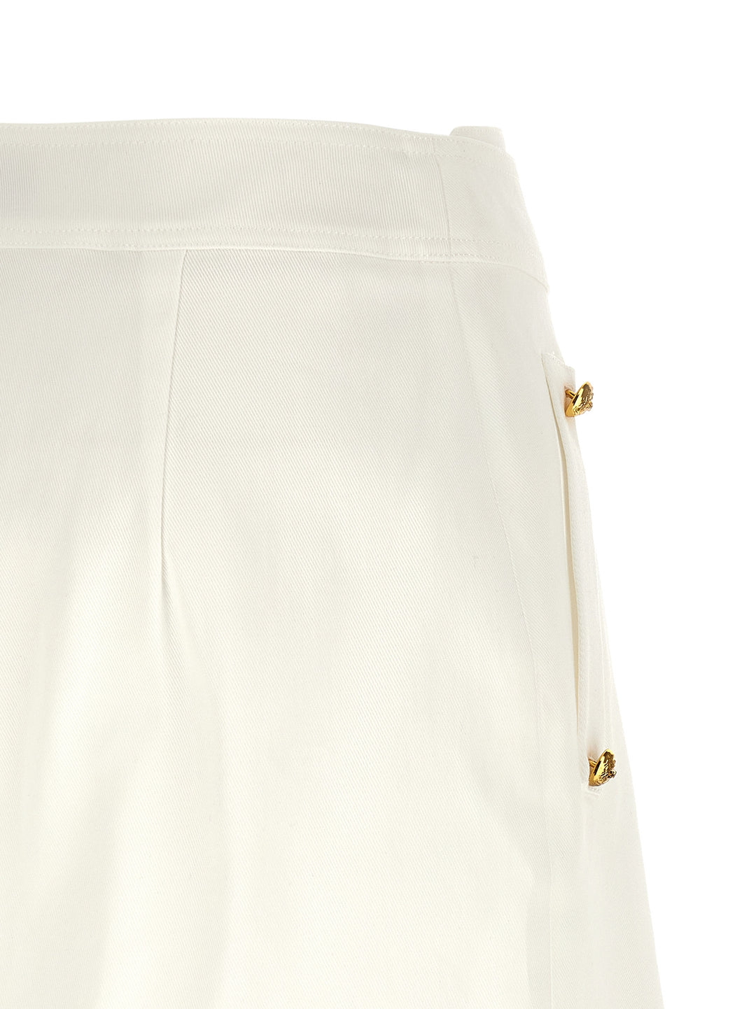 Elisabetta Franchi Jewel Button Skirt Gonne - Bianco | 34af96a1db890d74cd2a95501229549220c9aea9