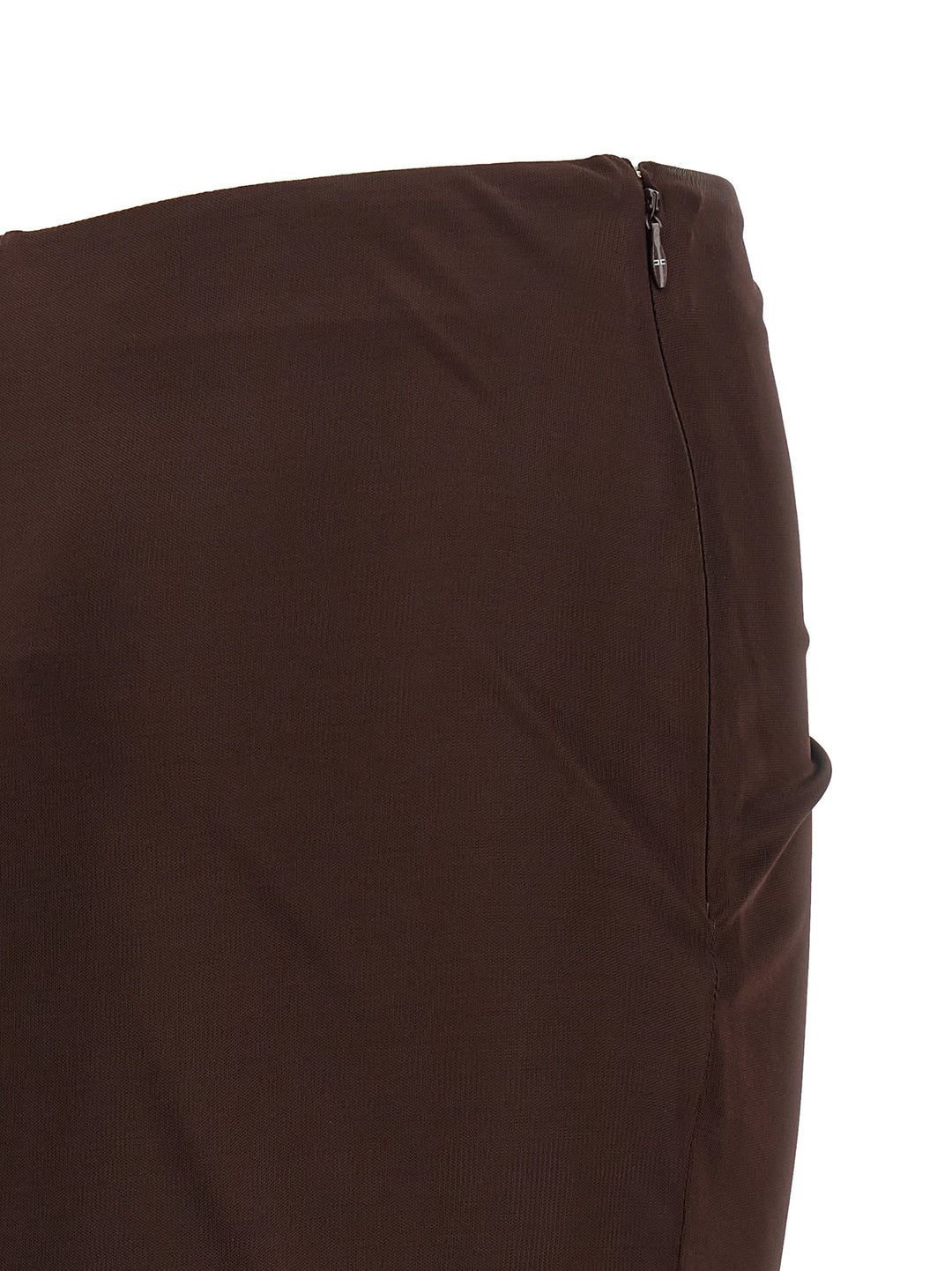 Elisabetta Franchi Shiny Viscose Skirt Gonne - Marrone | 201a041f8bf6175b4200379257985f6cc7d9a238