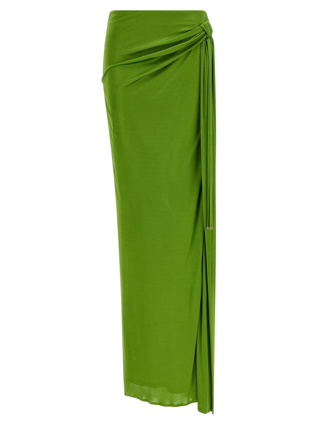 Elisabetta Franchi Shiny Viscose Skirt Gonne - Verde | fde2df5e86508b628cdd4adb70e5ee11214bf14e