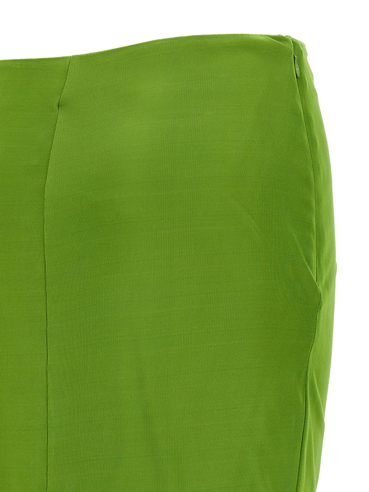 Elisabetta Franchi Shiny Viscose Skirt Gonne - Verde | 6db3b9ec8e4b60844948ac480fd35c8ccbc68217