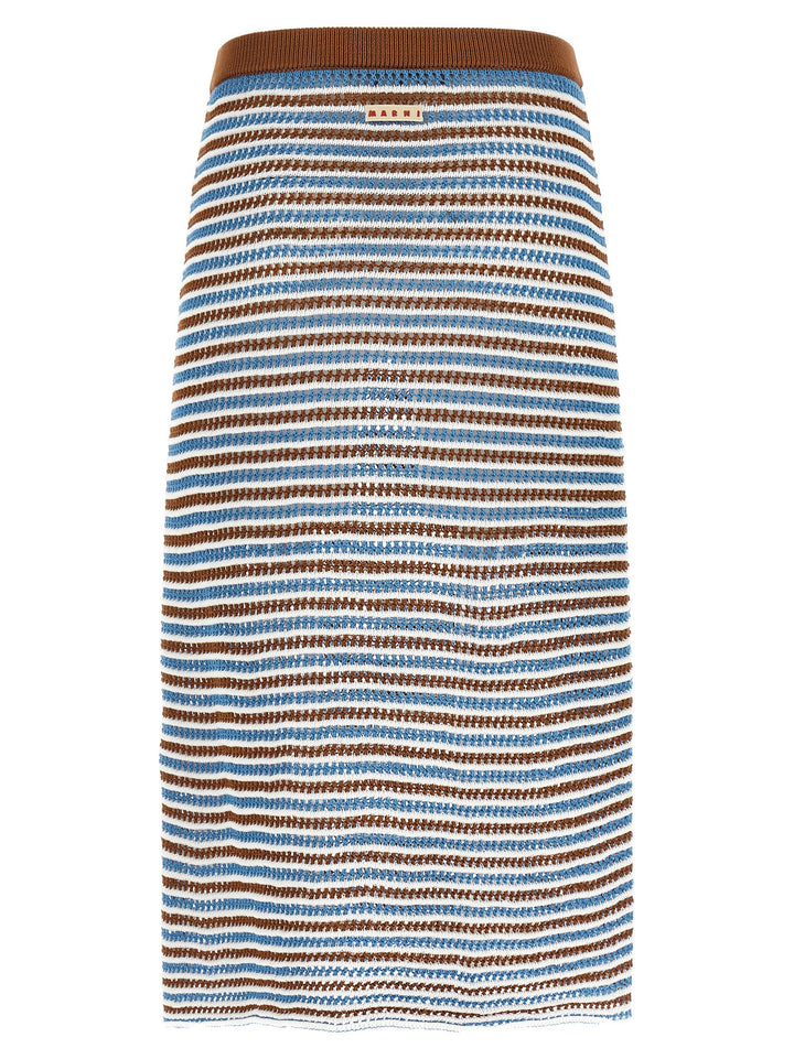 Marni Striped Crochet Skirt Gonne - Multicolor | 526836532eb0f302641eef50b2a1154cf12b1606