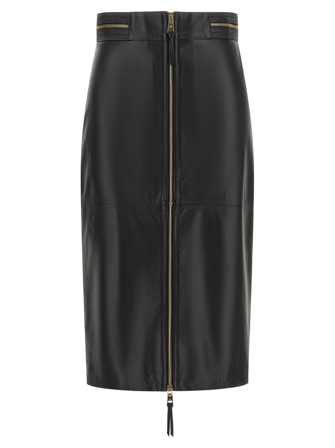 Elisabetta Franchi Leather Skirt Gonne - Nero | 423d16e199b930c9d0aa75e4f182be0ac8db1a31