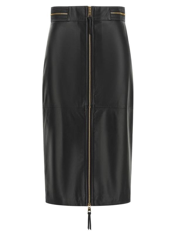 Leather Skirt Gonne Nero