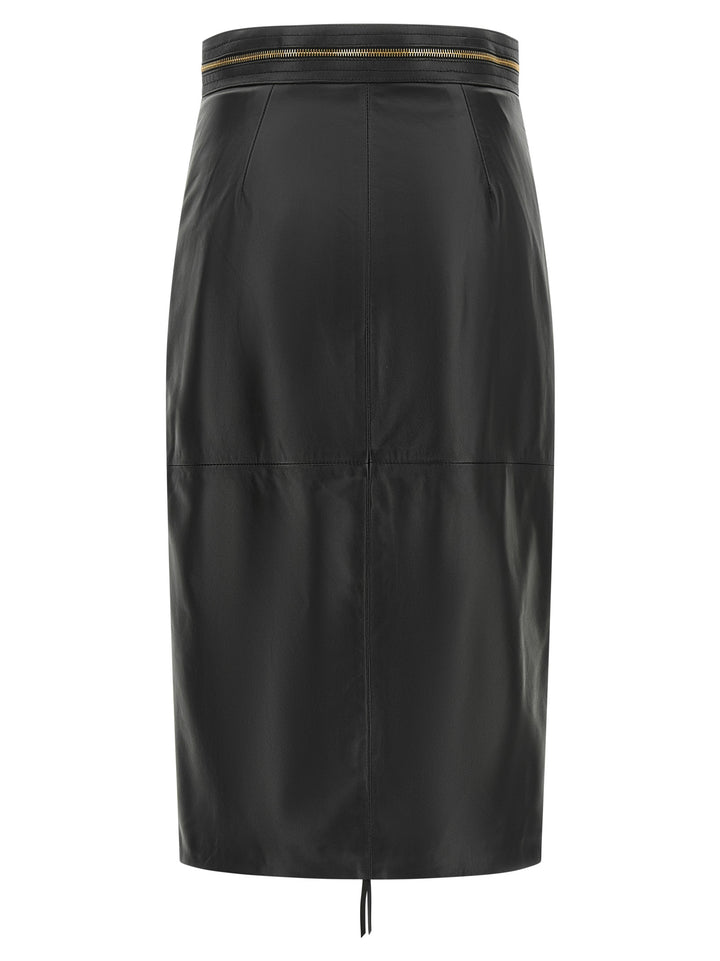 Elisabetta Franchi Leather Skirt Gonne - Nero | 1c3cd85014923973c9bc0e946572c9543125fe10