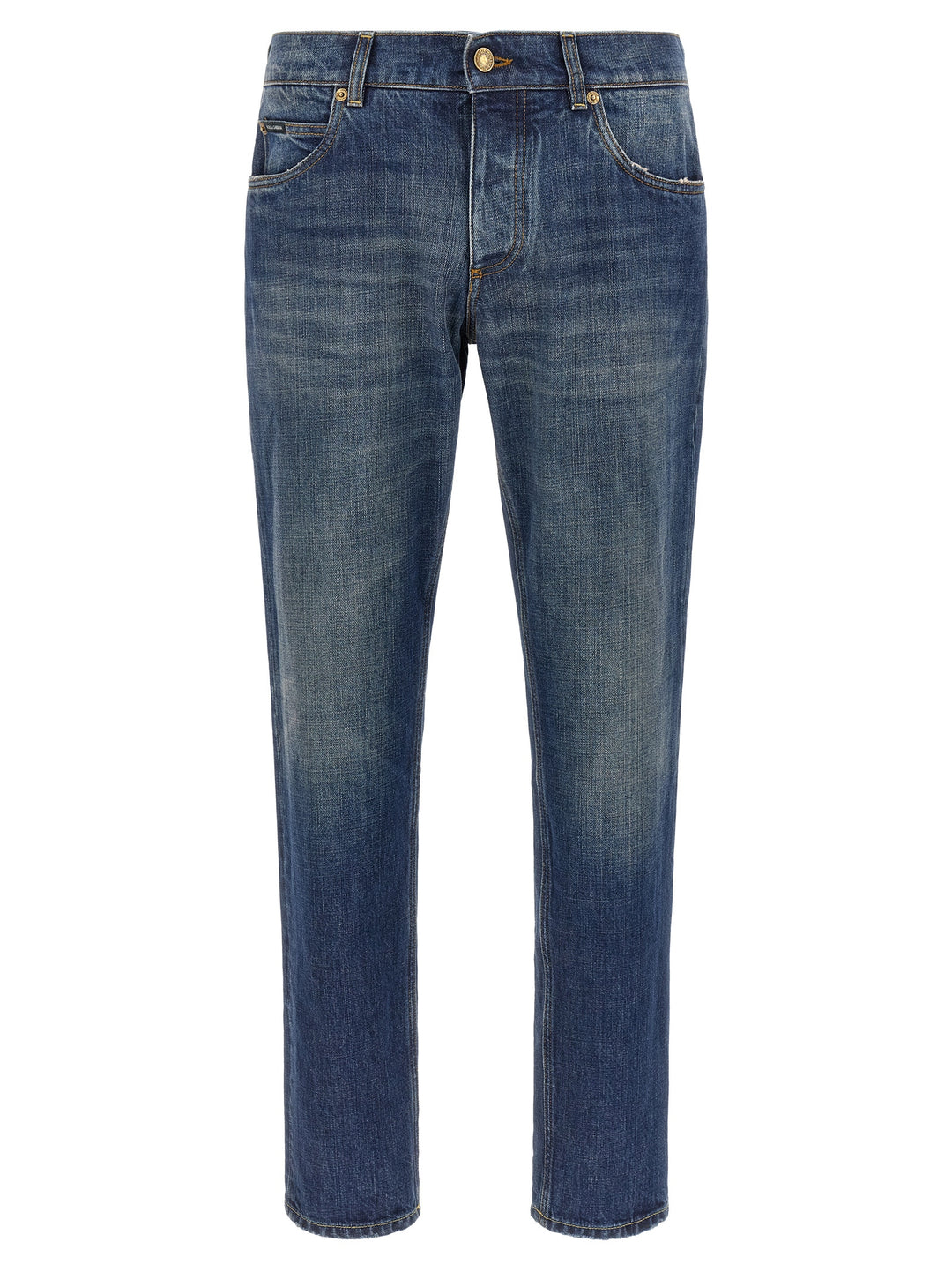 Dolce & Gabbana Logo Plaque Jeans - Blu | 92064a3851750a62e0abe525be510fa520e90802