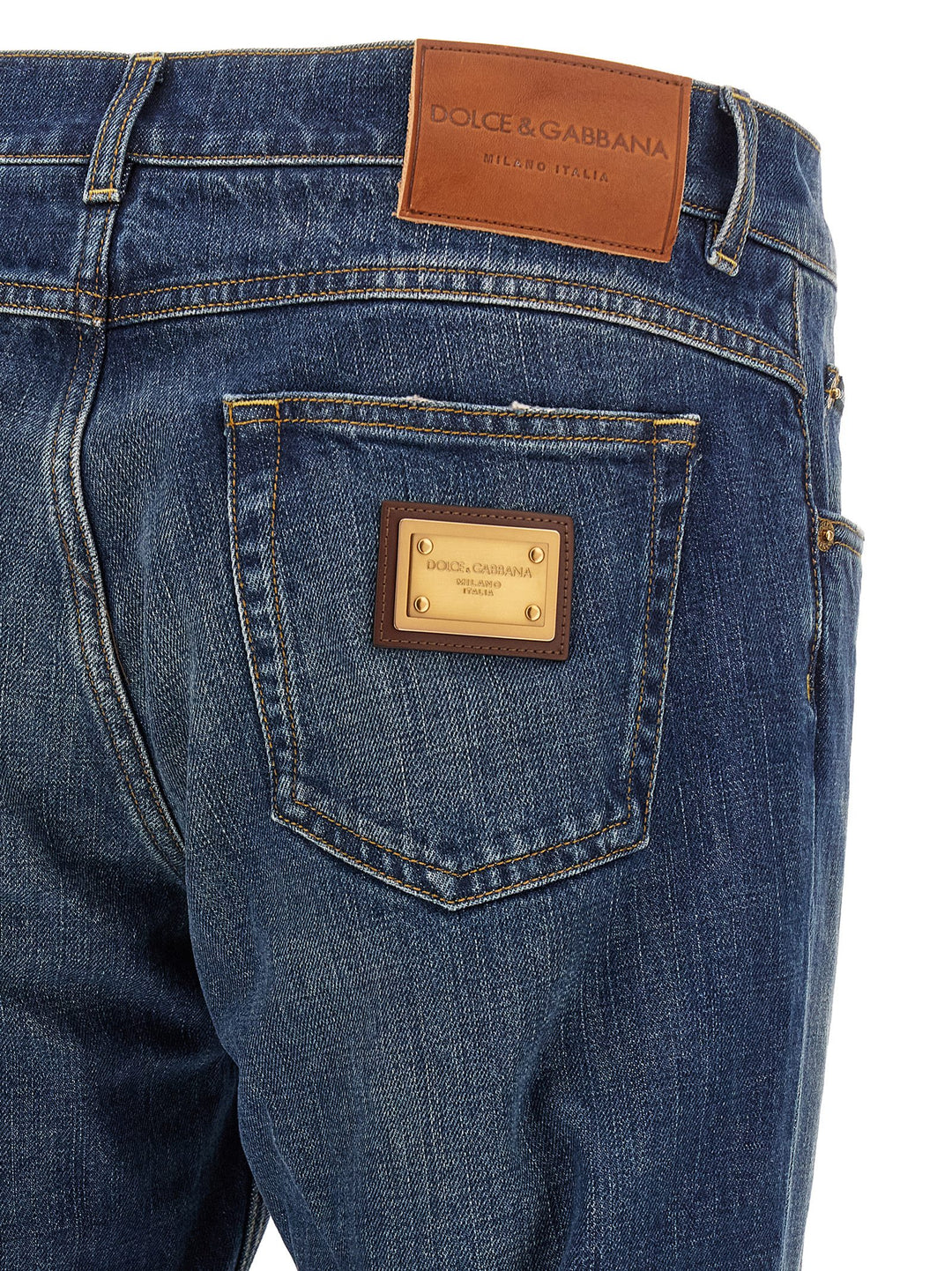 Dolce & Gabbana Logo Plaque Jeans - Blu | 7fbe056b5dd2abf4827e8724e100ac1ef21548cf