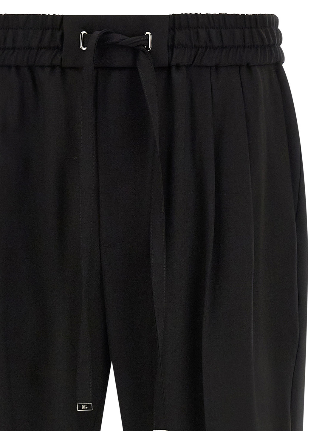 Dolce & Gabbana Wool Gabardine Joggers Pantaloni - Nero | f84bce003c107217fcf4157a60e5ef846026f7c2