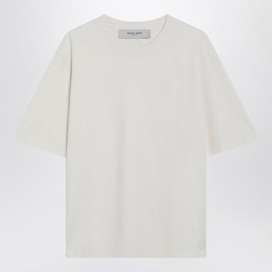 White T-Shirt With Reverse Lettering Logo On The Back