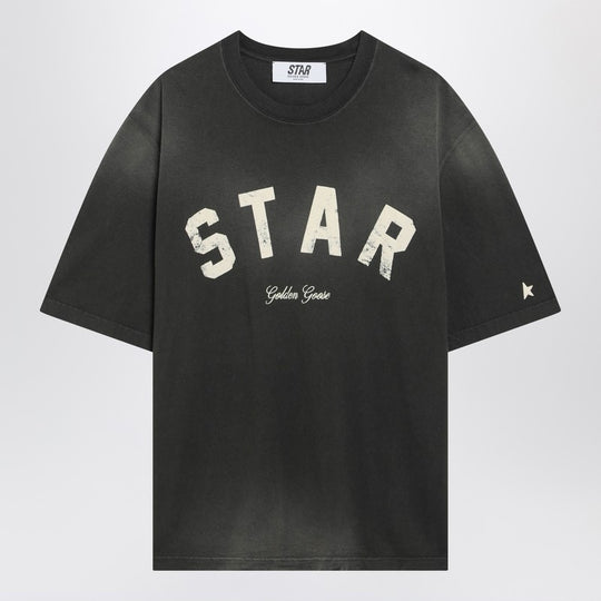 Black Vintage-Effect Star T-Shirt