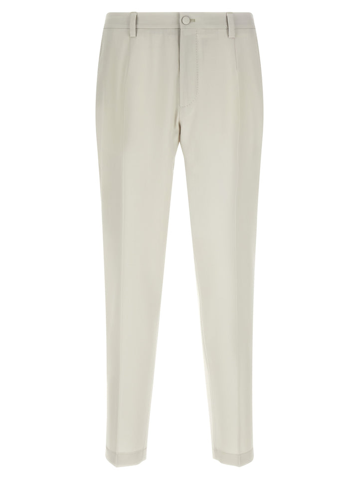 Dolce & Gabbana Poplin Wool Pantaloni - Beige | c782b492426f1973b016cabb63d18764c509e247