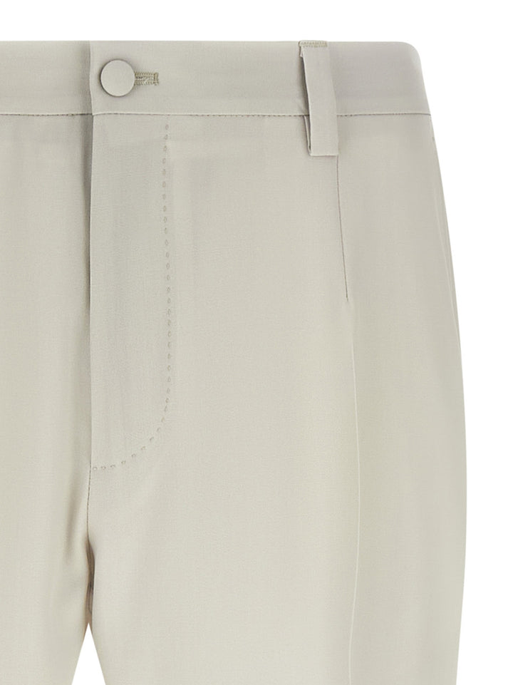 Dolce & Gabbana Poplin Wool Pantaloni - Beige | d70b135d7d57e90fea1c2f00aadf3a1d1e69f288