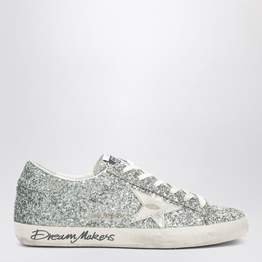 Super-Star Sneakers In Silver Glitter With Dégradé Effect