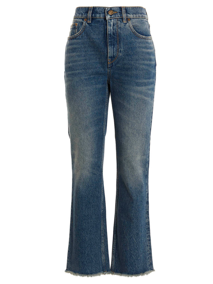 Golden Goose Used-Effect Hem Detail Jeans - Blu | b56cc999bf76973610f6591450863a107e131cf2