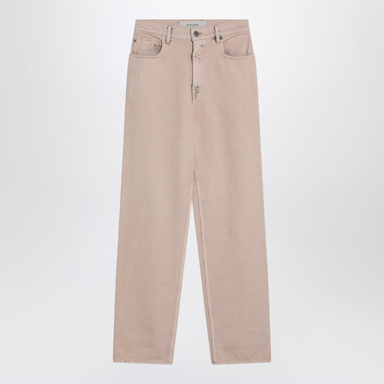 Dyed-Effect Pink Denim Jeans