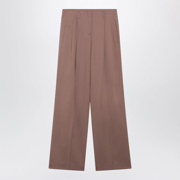 Straight-Leg Bronze Pink Virgin Wool Trousers