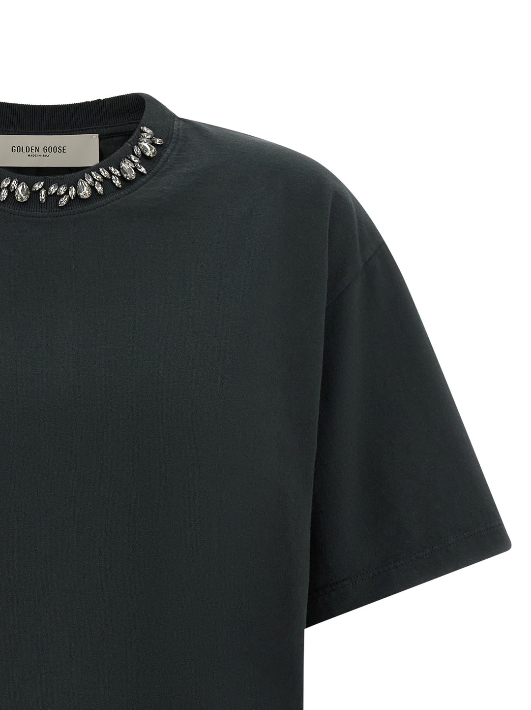 Golden Goose Crystal Crew Neck T shirt - Nero | becbea2790582e497a1e2074bb500cd85f631353