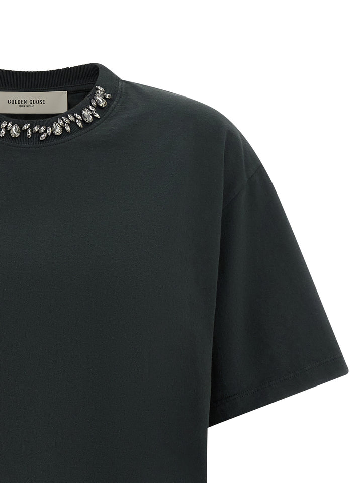 Golden Goose Crystal Crew Neck T shirt - Nero | becbea2790582e497a1e2074bb500cd85f631353