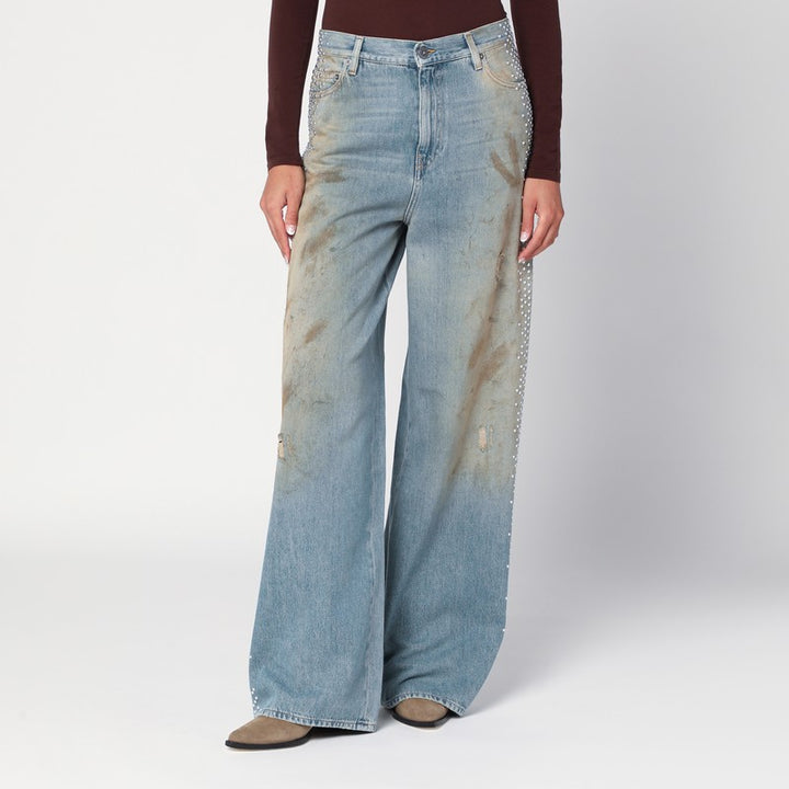 Golden Goose Pantaloni - Celeste | af969edfb66f9dbb147e54a102d9e7d5bf0f1d89