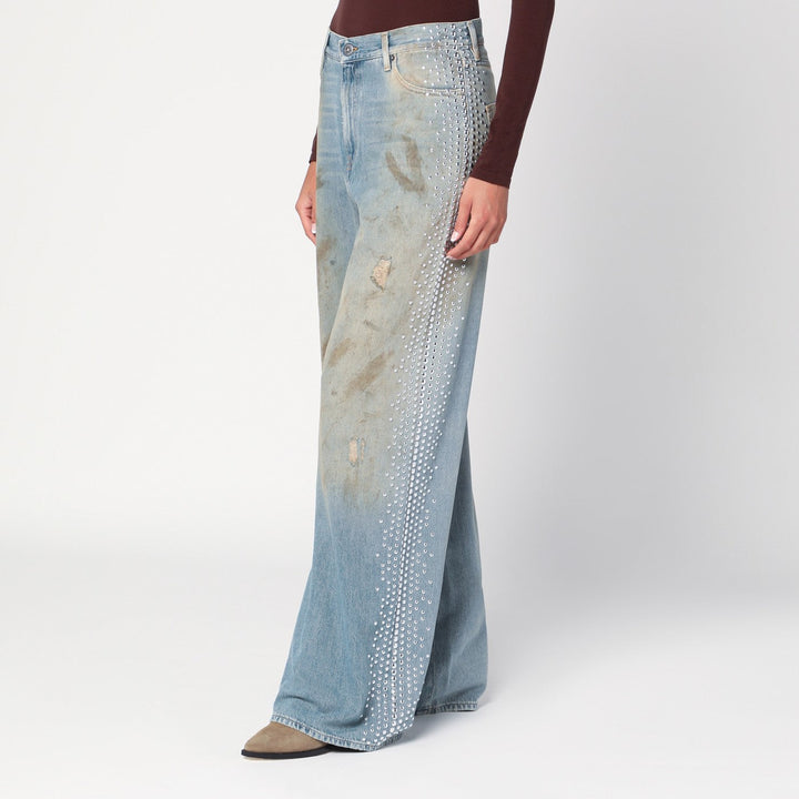 Golden Goose Pantaloni - Celeste | 6371854454e606fe1009e705c729bae405975070