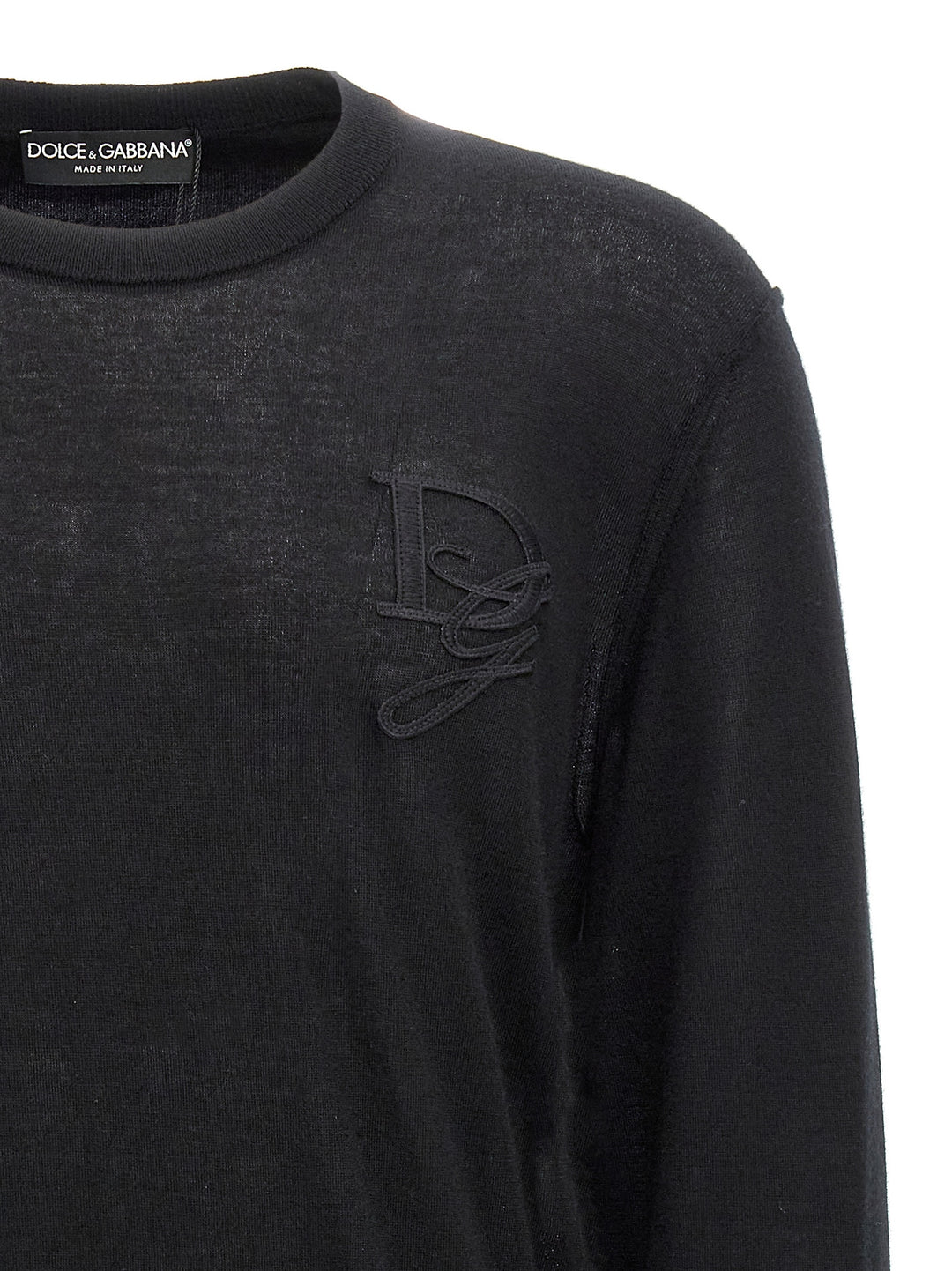 Dolce & Gabbana Logo Embroidery Sweater Maglioni - Nero | 9407140aa598915c07252cfa846a1bc29f889f05