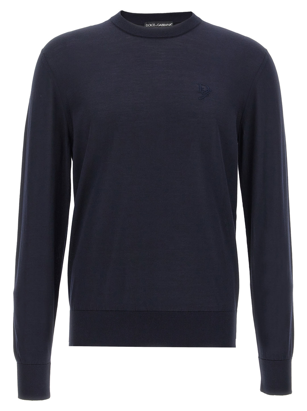 Dolce & Gabbana Logo Embroidery Sweater Maglioni - Blu | 8392a504f9bff7a4c56b1e5be7f3657dd62c3cf9