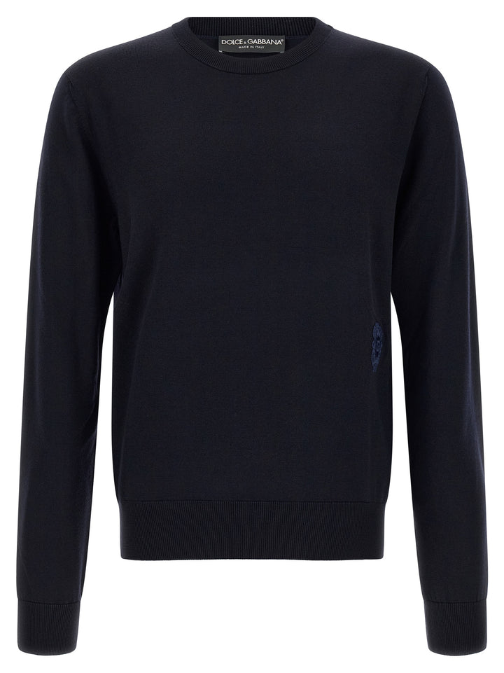 Dolce & Gabbana Heraldic Coat Of Arms Sweater Maglioni - Blu | 15b0564a14749f6be6b96a89b06ef7a86b0c749e