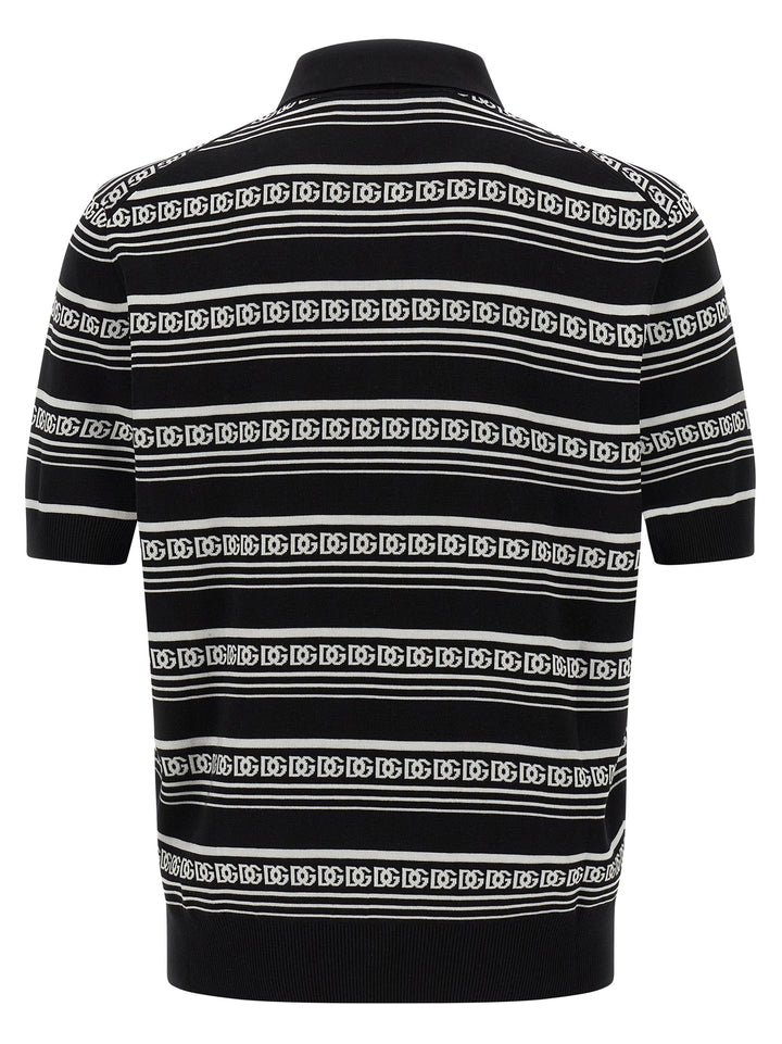Dolce & Gabbana Knitted  Shirt Polo - Bianco/Nero | c4f8356a19500c7e47f239d4fb61858646c893bc