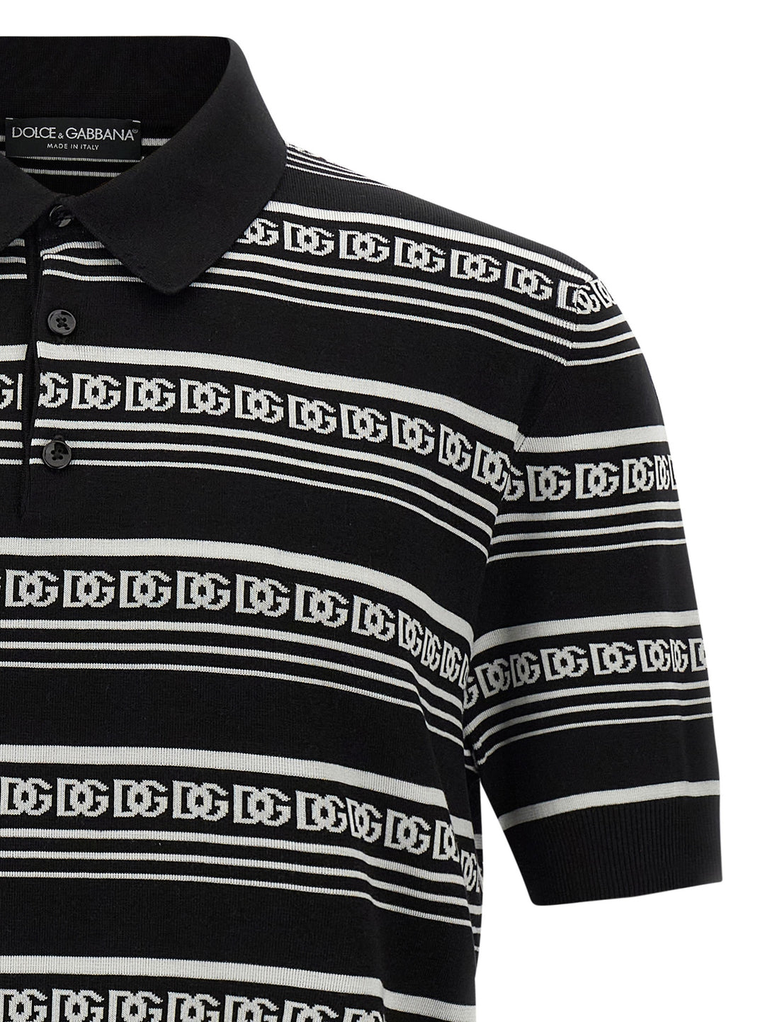 Dolce & Gabbana Knitted  Shirt Polo - Bianco/Nero | 327c28d5cda4632c5548834bdf2bbdf4538a285d