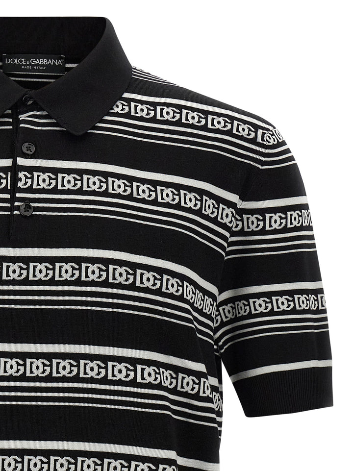 Dolce & Gabbana Knitted  Shirt Polo - Bianco/Nero | 327c28d5cda4632c5548834bdf2bbdf4538a285d