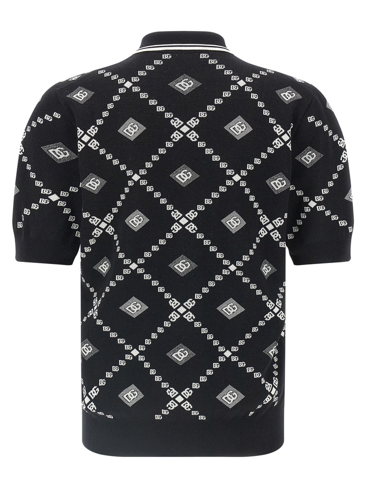 Dolce & Gabbana Knitted  Shirt Polo - Bianco/Nero | 55a7b804e2eb1d9b34017b6c020ba7ff95a4be62