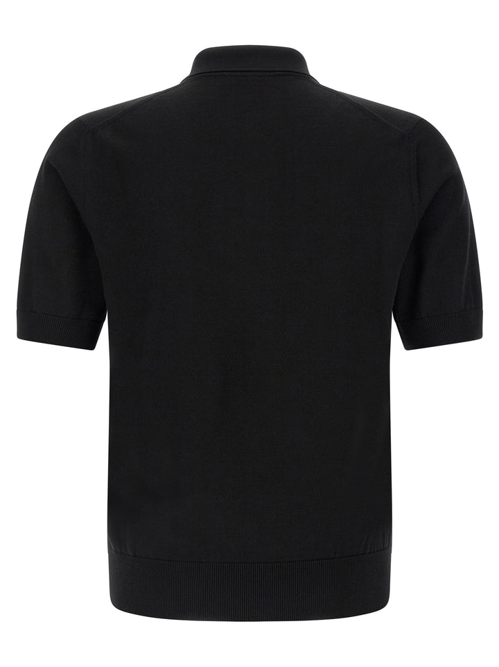Dolce & Gabbana Heraldic Patch  Shirt Polo - Nero | 998d171ae4f6d3ca930ab0d8b9401741ed440551
