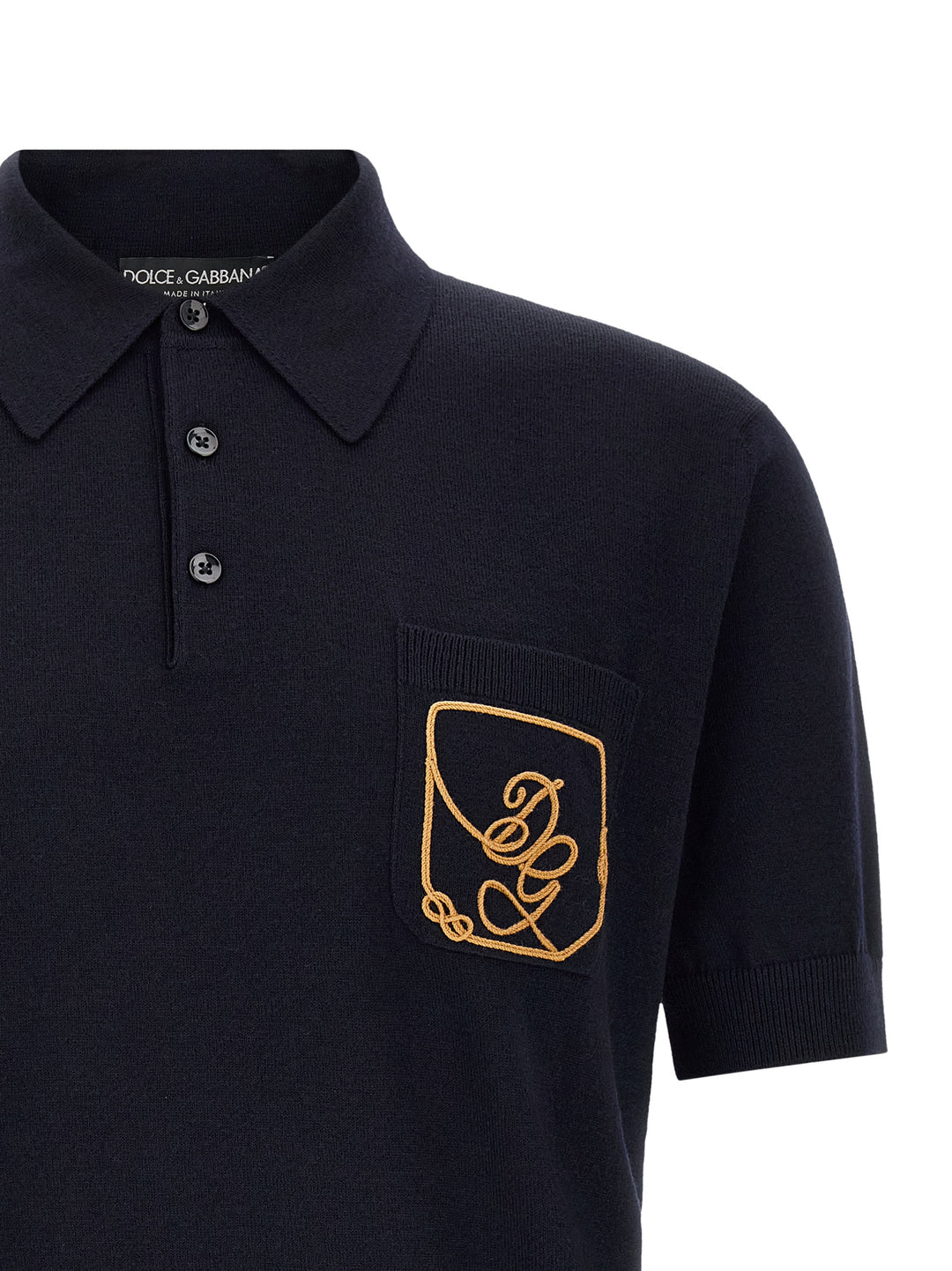 Dolce & Gabbana Logo Embroidery  Shirt Polo - Blu | 80f32faed7583d365491d8cfcc58db95c60d5219